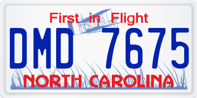 NC license plate DMD7675