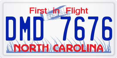 NC license plate DMD7676