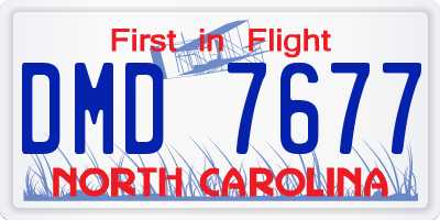 NC license plate DMD7677