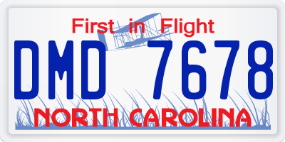 NC license plate DMD7678