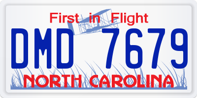 NC license plate DMD7679