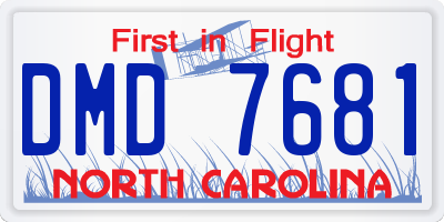 NC license plate DMD7681