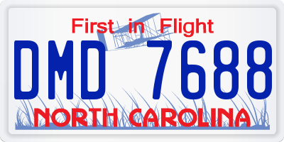 NC license plate DMD7688