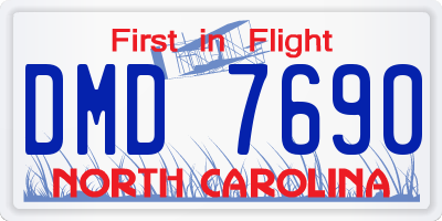 NC license plate DMD7690