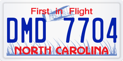 NC license plate DMD7704