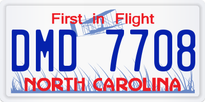 NC license plate DMD7708