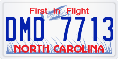 NC license plate DMD7713