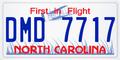 NC license plate DMD7717