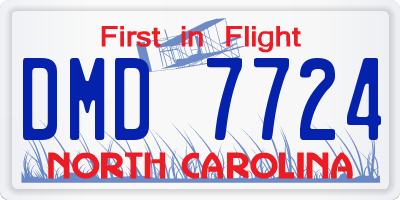 NC license plate DMD7724