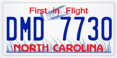 NC license plate DMD7730