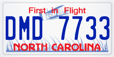 NC license plate DMD7733