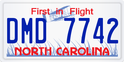 NC license plate DMD7742