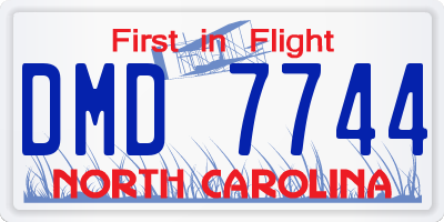 NC license plate DMD7744