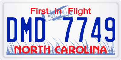 NC license plate DMD7749