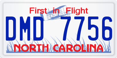 NC license plate DMD7756