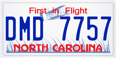 NC license plate DMD7757