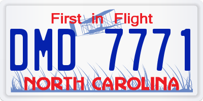 NC license plate DMD7771