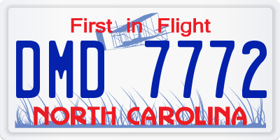 NC license plate DMD7772