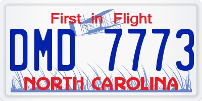 NC license plate DMD7773