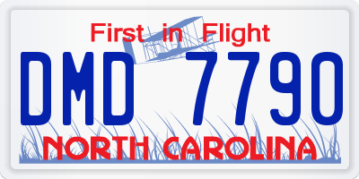 NC license plate DMD7790