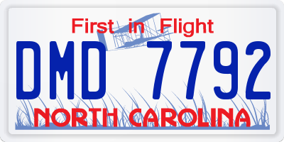 NC license plate DMD7792