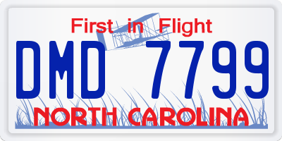 NC license plate DMD7799