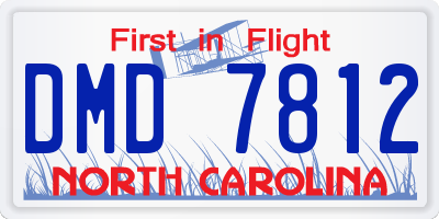 NC license plate DMD7812