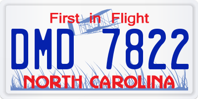 NC license plate DMD7822
