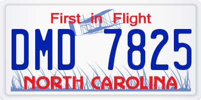 NC license plate DMD7825