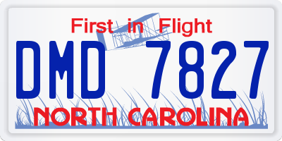 NC license plate DMD7827