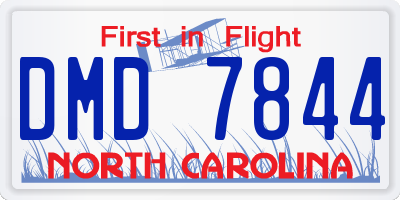 NC license plate DMD7844