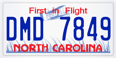 NC license plate DMD7849