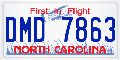 NC license plate DMD7863