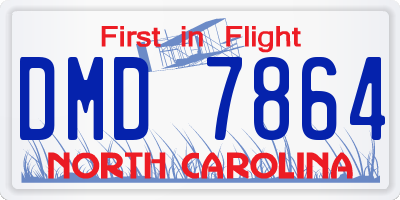 NC license plate DMD7864