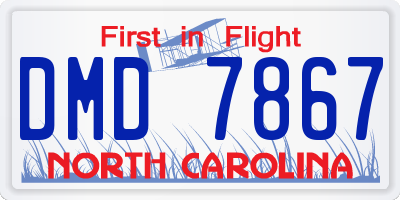 NC license plate DMD7867