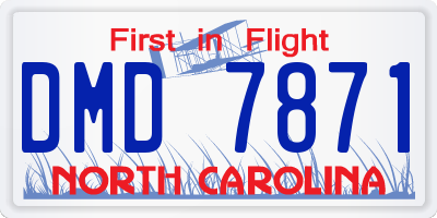 NC license plate DMD7871