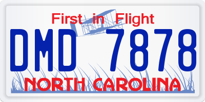 NC license plate DMD7878