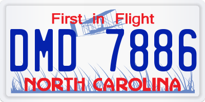 NC license plate DMD7886