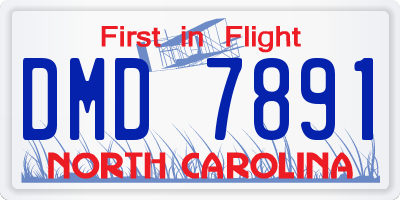 NC license plate DMD7891