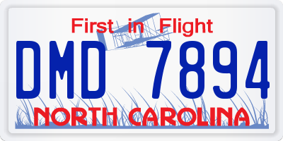 NC license plate DMD7894