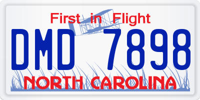 NC license plate DMD7898