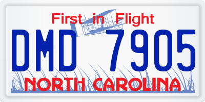 NC license plate DMD7905