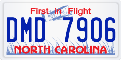 NC license plate DMD7906