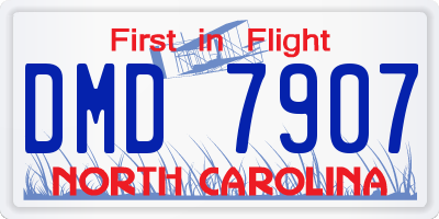 NC license plate DMD7907