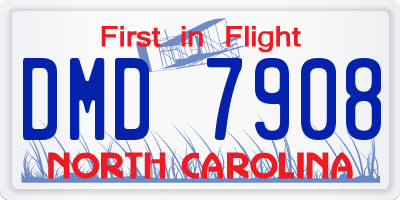 NC license plate DMD7908