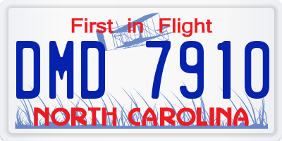 NC license plate DMD7910