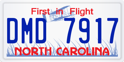NC license plate DMD7917