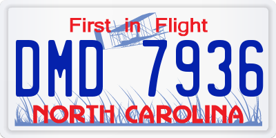 NC license plate DMD7936