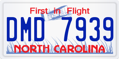 NC license plate DMD7939