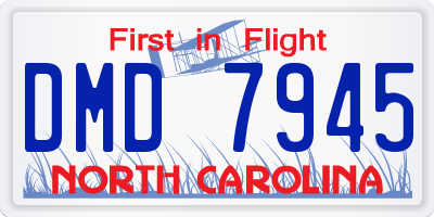 NC license plate DMD7945